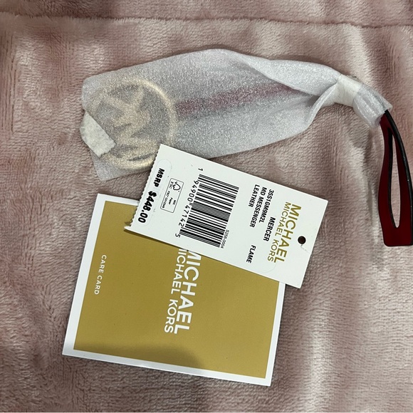 Michael Kors Mercer medium Messenger Bag Red (Flame) purse handbag leather - Picture 6 of 16